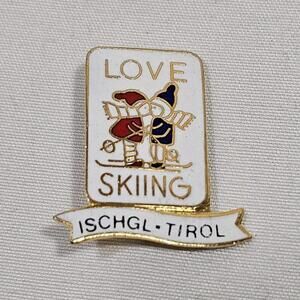 Vintage Ischgl Tirol Ski Resort Austria Love Skiing Travel Hat Lapel Pin